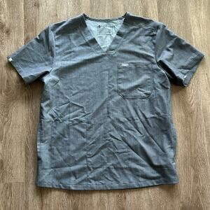 FIGS Chisec Three-Pocket Scrub Top Graphite Size Large Hospital Medical